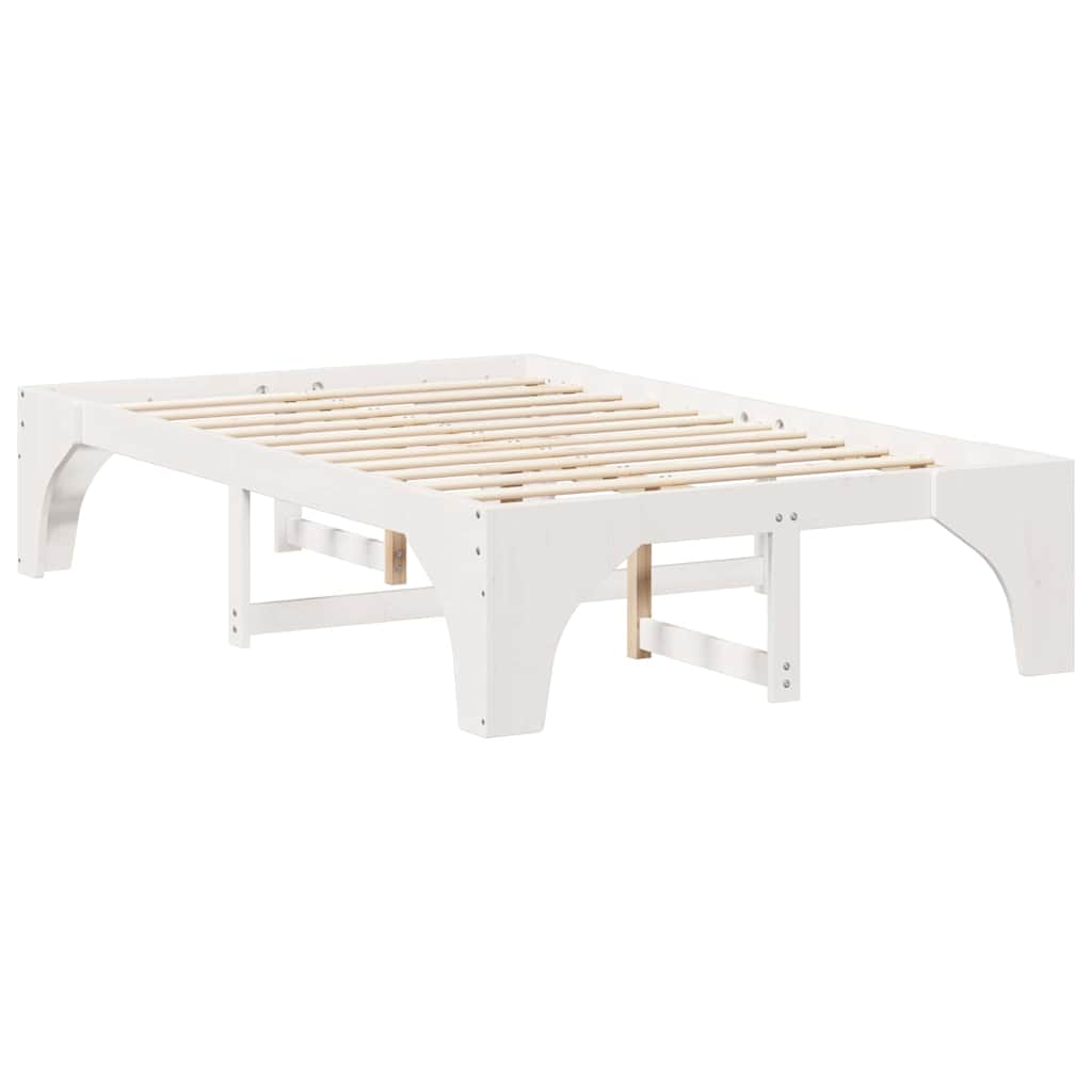 Bed Frame White 120 x 190 cm Solid Pine Wood