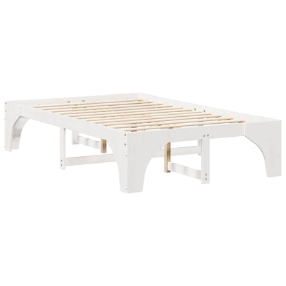 Bed Frame White 120 x 190 cm Solid Pine Wood