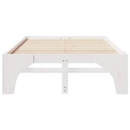 Bed Frame White 120 x 190 cm Solid Pine Wood