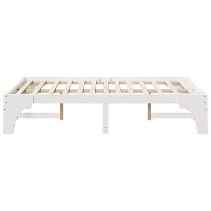 Bed Frame White 120 x 190 cm Solid Pine Wood