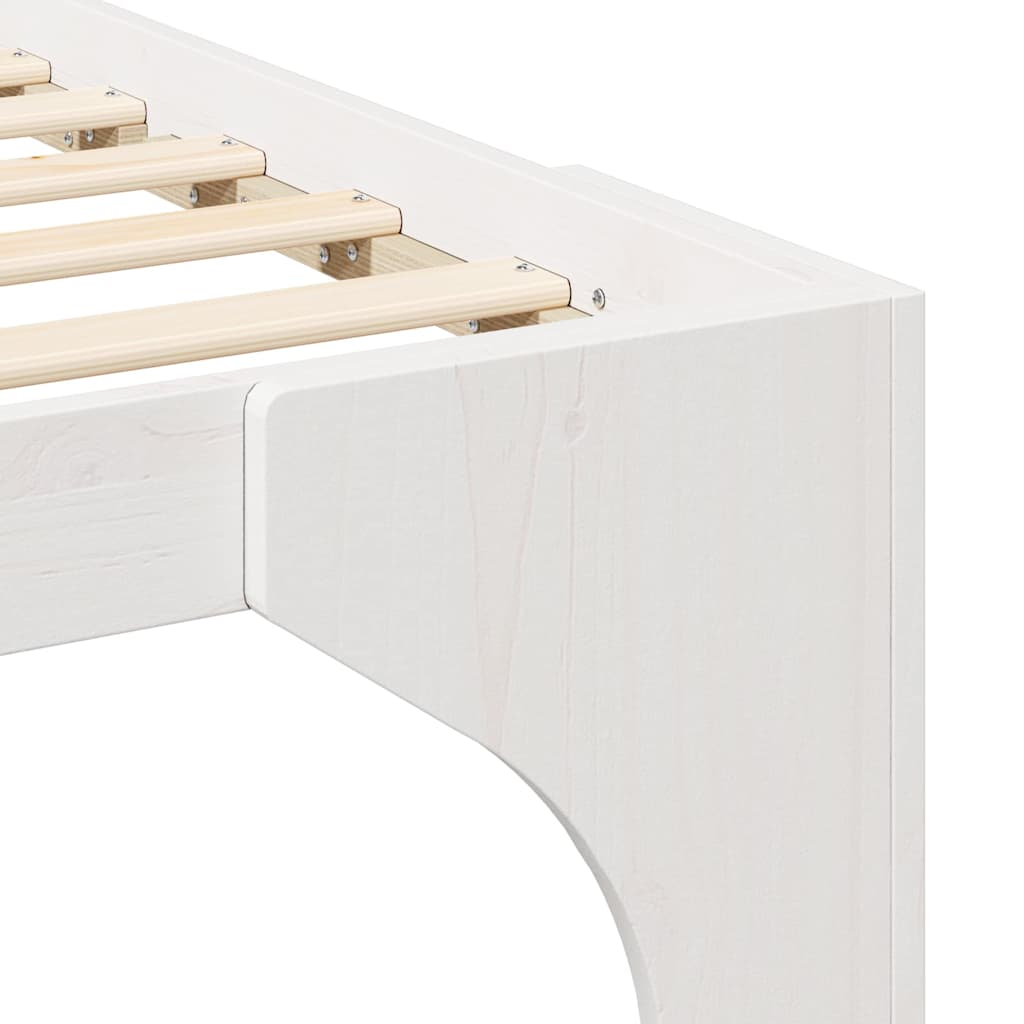Bed Frame White 90 x 190 cm Solid Pine Wood