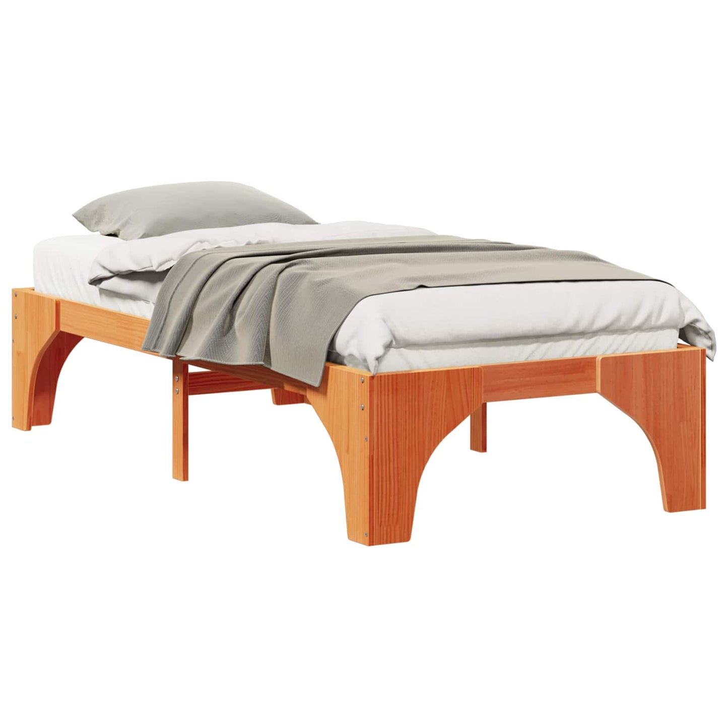 Bed Frame Brown 90 x 190 cm Solid Pine Wood
