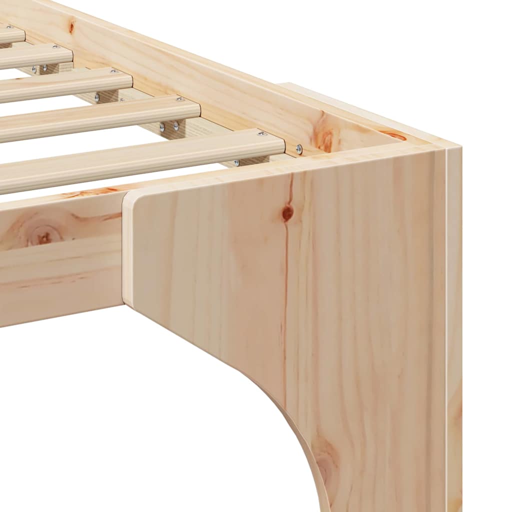 Bed Frame Brown 75 x 190 cm Solid Pine Wood
