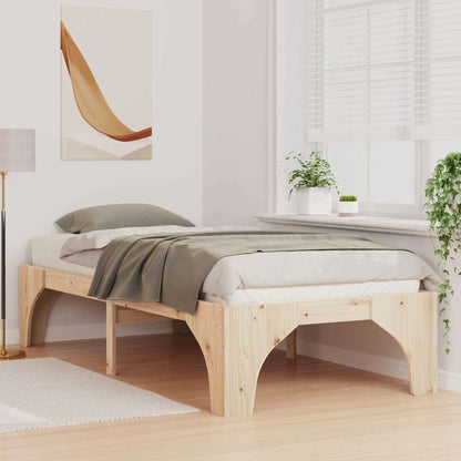 Bed Frame Brown 75 x 190 cm Solid Pine Wood