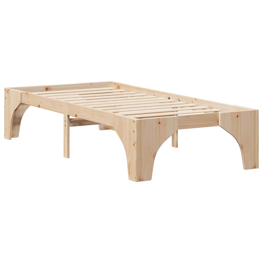 Bed Frame Brown 75 x 190 cm Solid Pine Wood