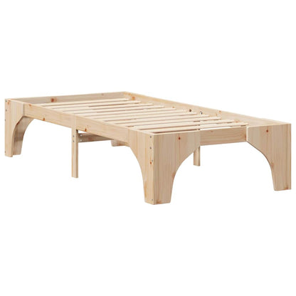 Bed Frame Brown 75 x 190 cm Solid Pine Wood