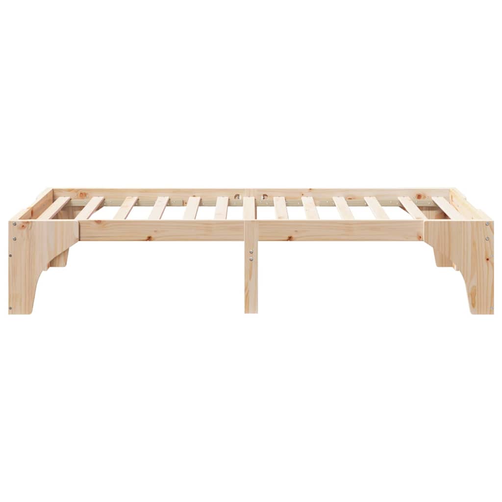 Bed Frame Brown 75 x 190 cm Solid Pine Wood