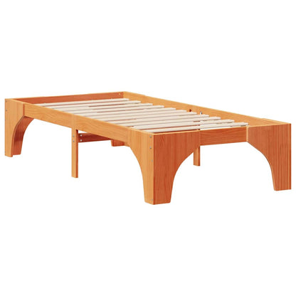 Bed Frame Brown 75 x 190 cm Solid Pine Wood
