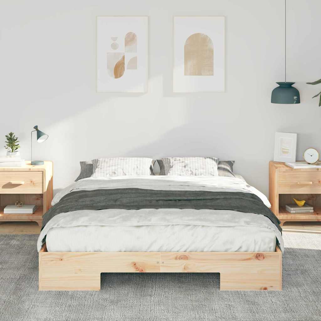 Bed Frame Brown 140 x 200 cm