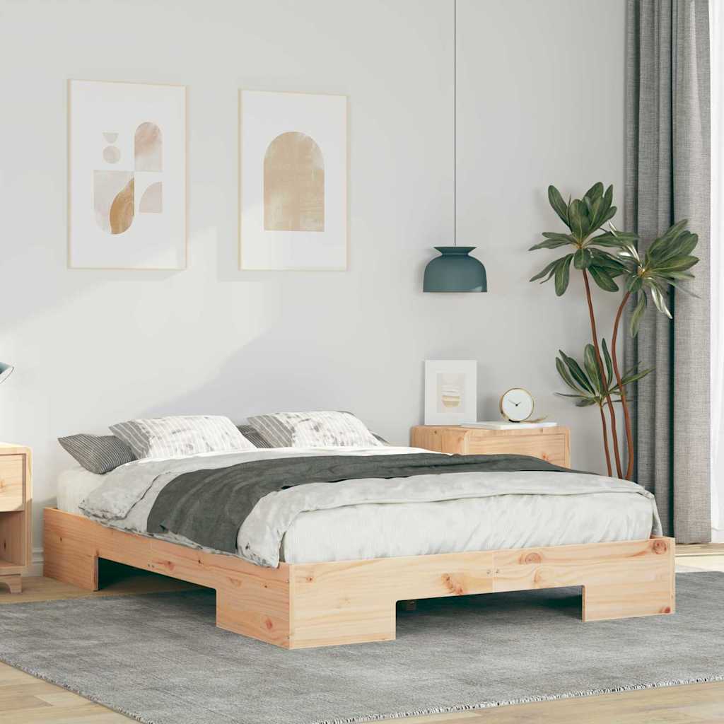 Bed Frame Brown 140 x 190 cm