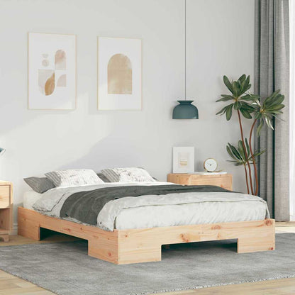 Bed Frame Brown 140 x 190 cm