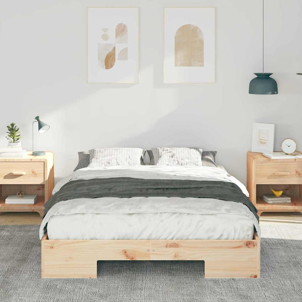 Bed Frame Brown 140 x 190 cm