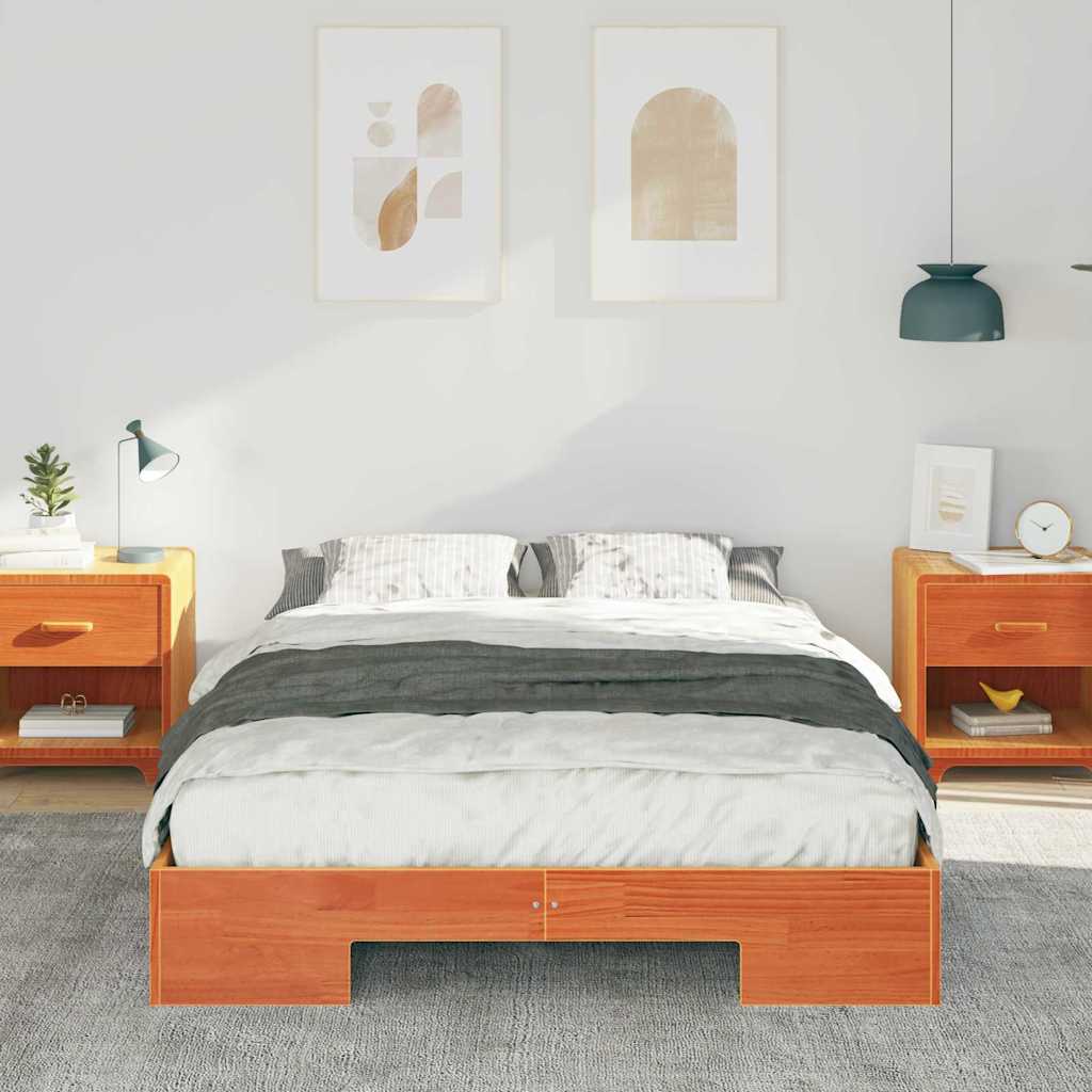 Bed Frame Brown 140 x 190 cm