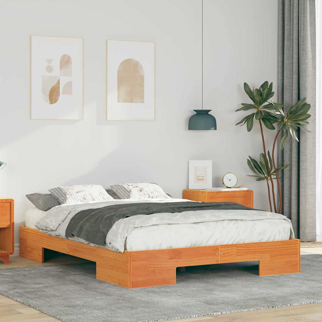 Bed Frame Brown 135 x 190 cm