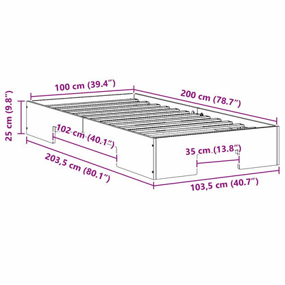 Bed Frame White 100 x 200 cm