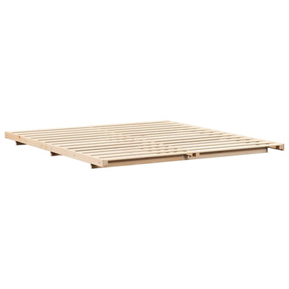 Bed Frame Brown 200 x 200 cm Solid Pine Wood