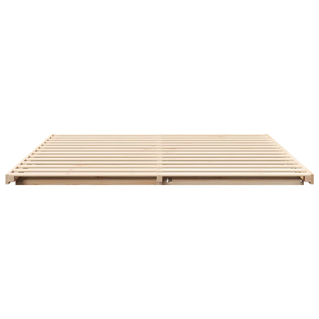Bed Frame Brown 200 x 200 cm Solid Pine Wood