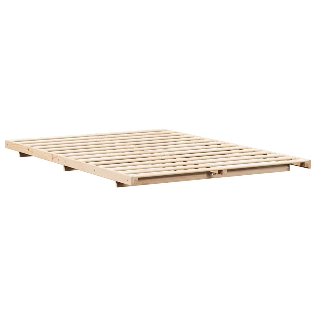 Bed Frame Brown 150 x 200 cm Solid Pine Wood