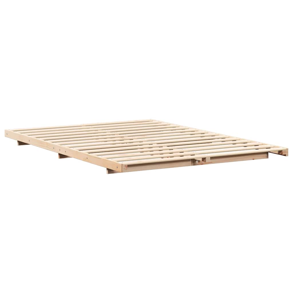 Bed Frame Brown 150 x 200 cm Solid Pine Wood