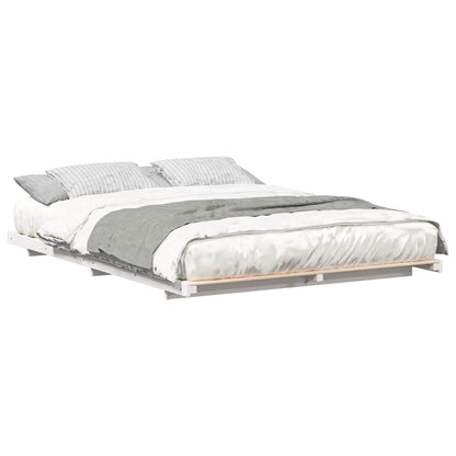 Bed Frame White 150 x 200 cm Solid Pine Wood