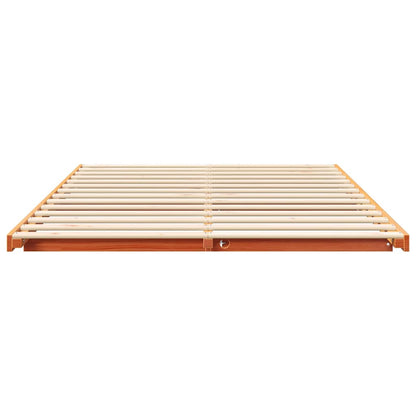 Bed Frame Wax Brown 150 x 200 cm Solid Pine Wood
