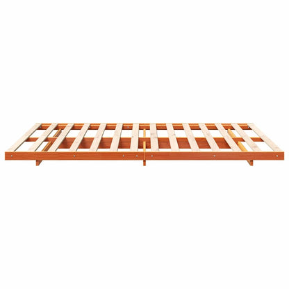 Bed Frame Wax Brown 150 x 200 cm Solid Pine Wood