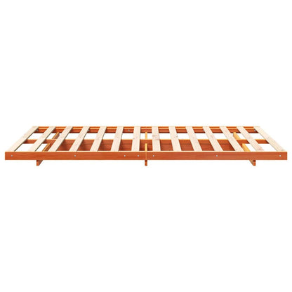 Bed Frame Wax Brown 140 x 190 cm Solid Pine Wood