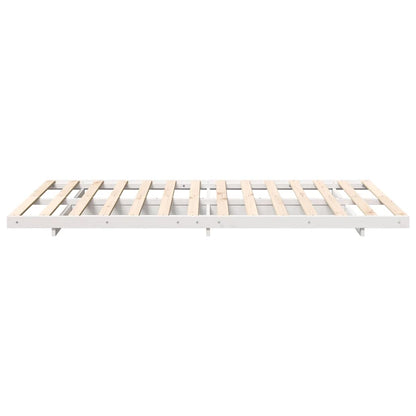Bed Frame White 135 x 190 cm Solid Pine Wood