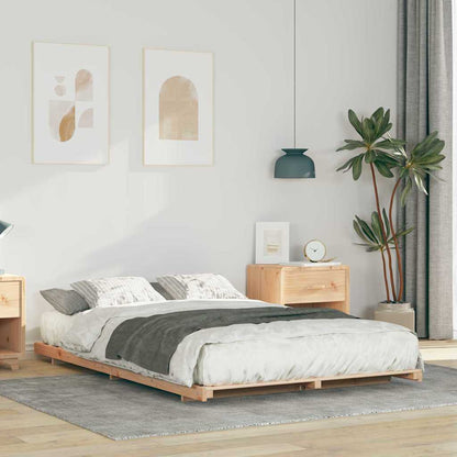 Bed Frame Brown 120 x 190 cm Solid Pine Wood