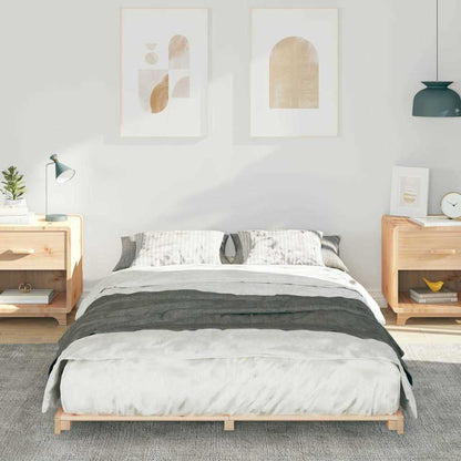 Bed Frame Brown 120 x 190 cm Solid Pine Wood