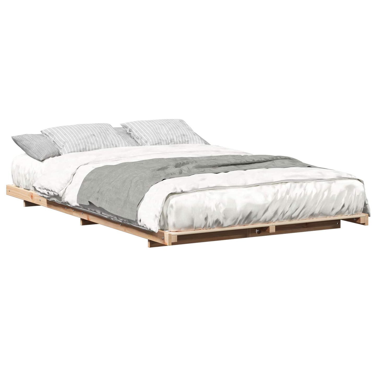 Bed Frame Brown 120 x 190 cm Solid Pine Wood