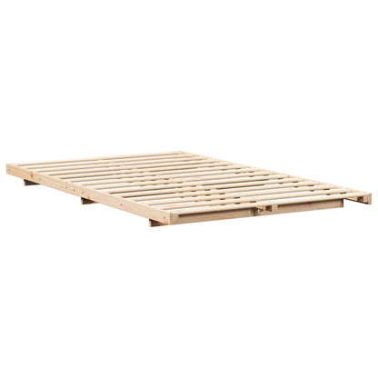 Bed Frame Brown 120 x 190 cm Solid Pine Wood