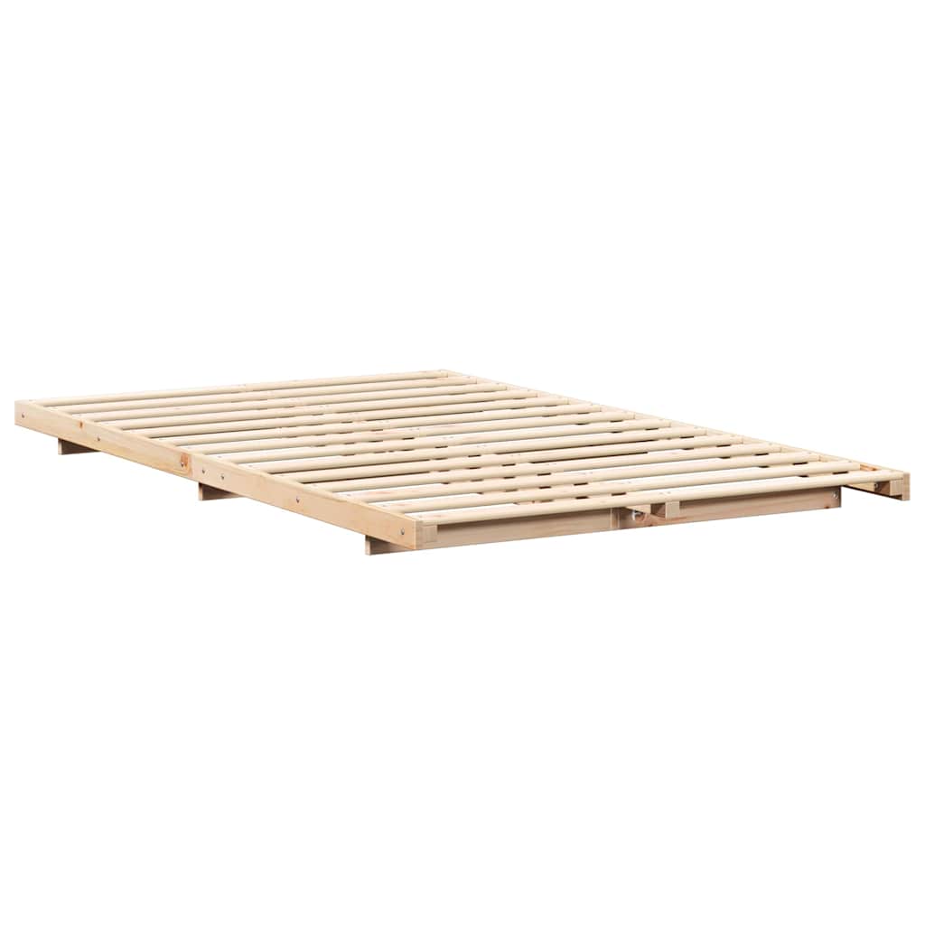 Bed Frame Brown 120 x 190 cm Solid Pine Wood