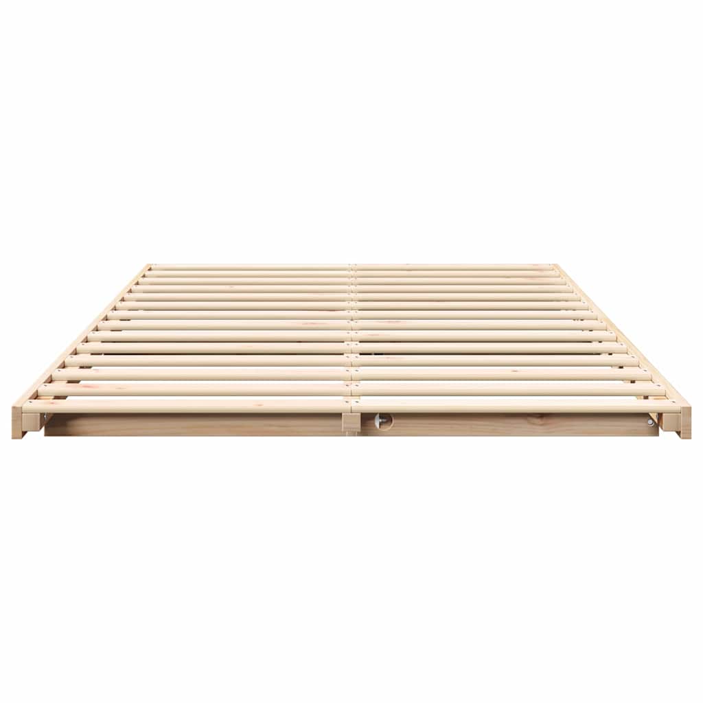 Bed Frame Brown 120 x 190 cm Solid Pine Wood