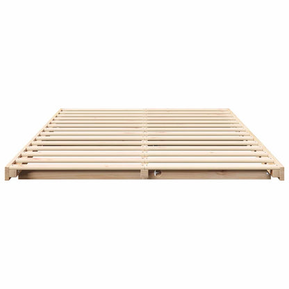 Bed Frame Brown 120 x 190 cm Solid Pine Wood