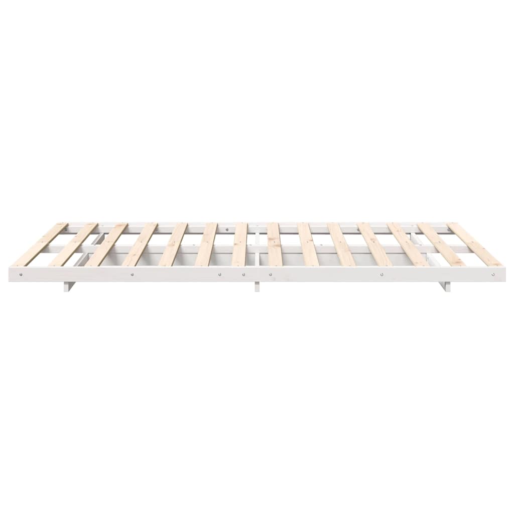 Bed Frame White 120 x 190 cm Solid Pine Wood
