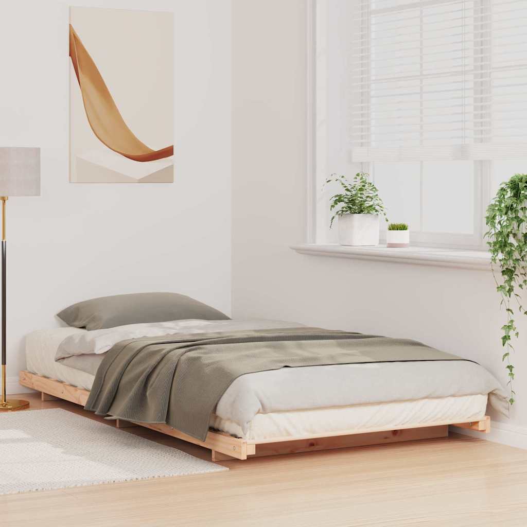Bed Frame Brown 80 x 210 cm Solid Pine Wood