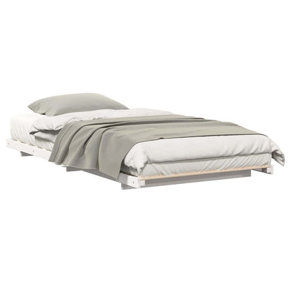 Bed Frame White 80 x 210 cm Solid Pine Wood