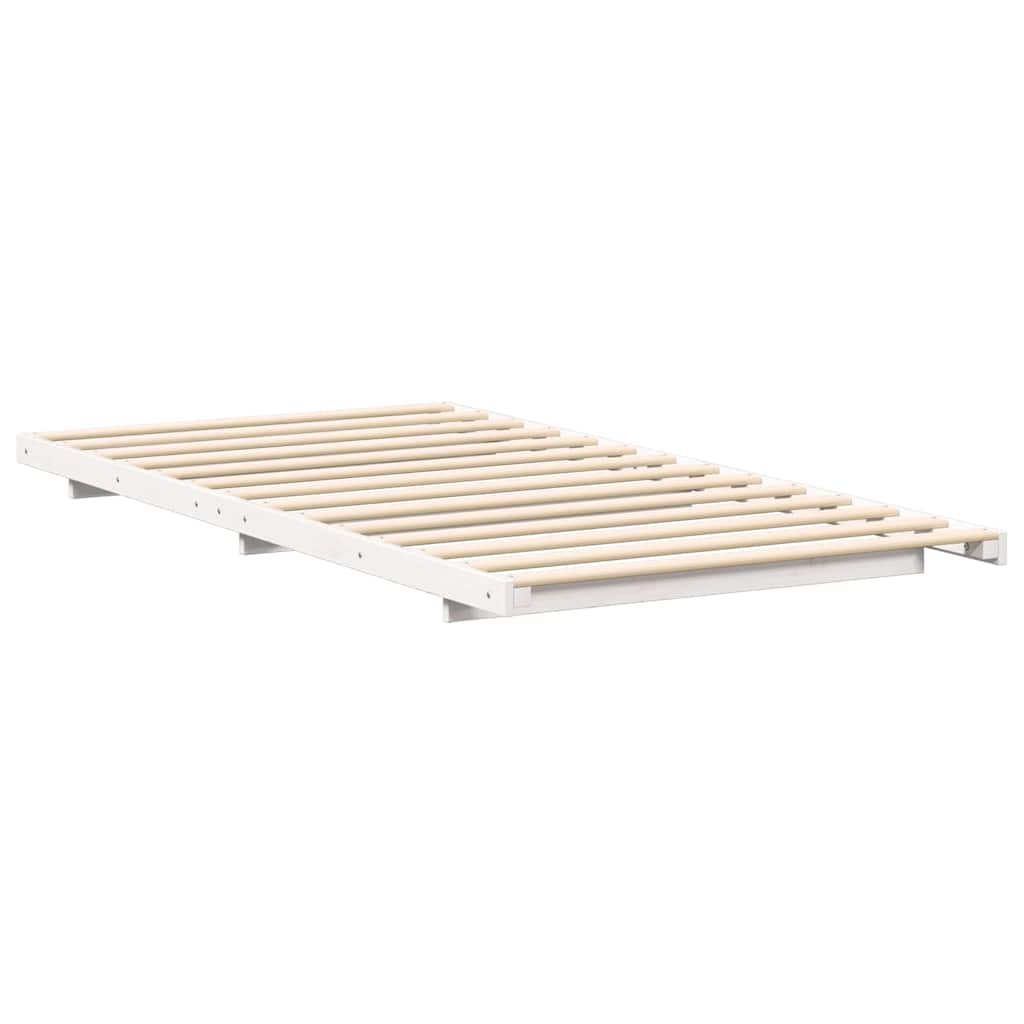 Bed Frame White 80 x 210 cm Solid Pine Wood