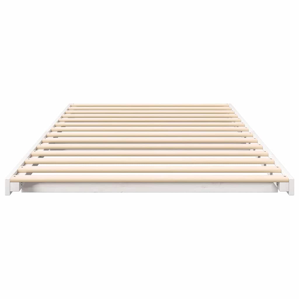 Bed Frame White 80 x 210 cm Solid Pine Wood