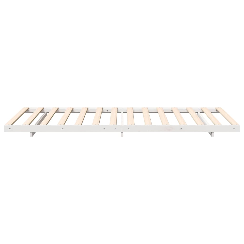 Bed Frame White 80 x 210 cm Solid Pine Wood