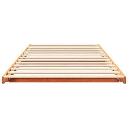 Bed Frame Wax Brown 90 x 210 cm Solid Pine Wood