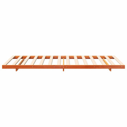 Bed Frame Wax Brown 90 x 210 cm Solid Pine Wood