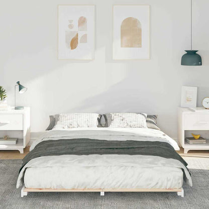 Bed Frame White 160 x 210 cm Solid Pine Wood
