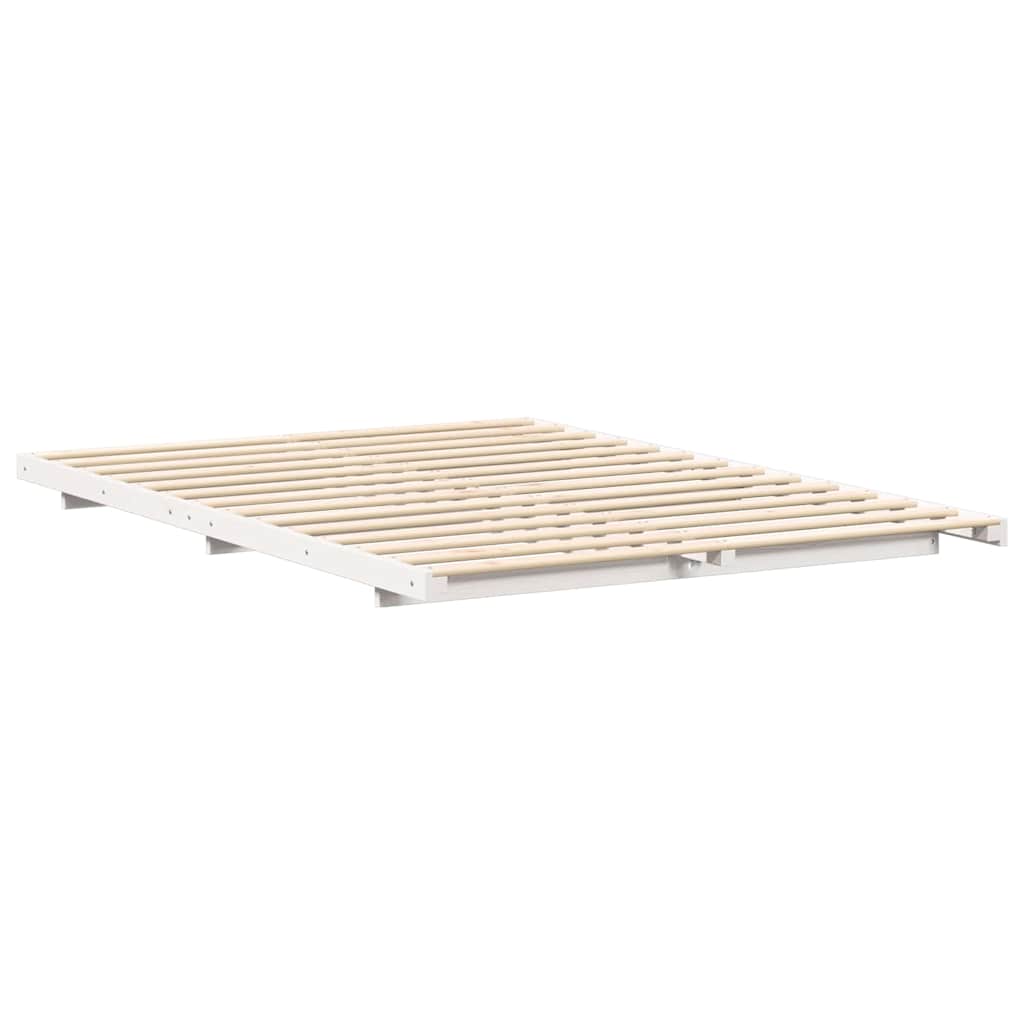 Bed Frame White 160 x 210 cm Solid Pine Wood