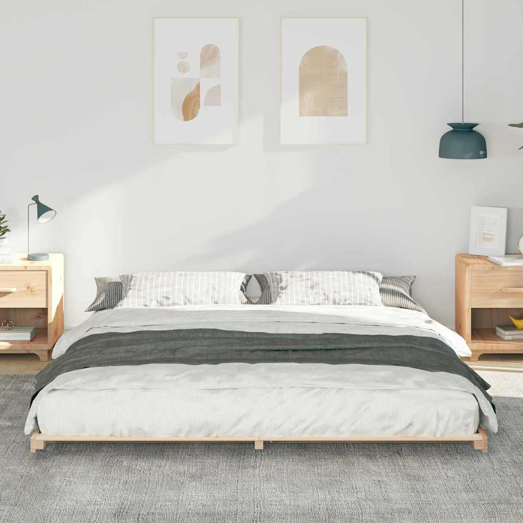 Bed Frame Brown 180 x 210 cm Solid Pine Wood
