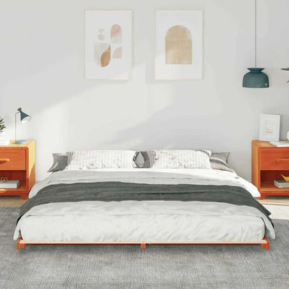 Bed Frame Wax Brown 180 x 210 cm Solid Pine Wood