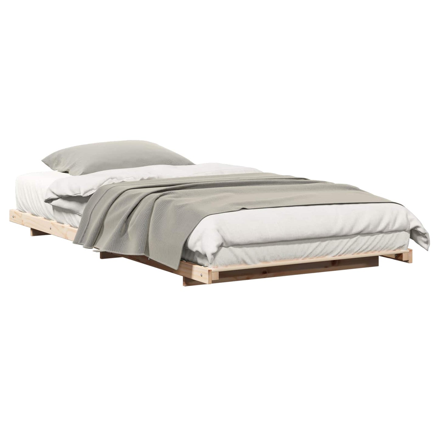 Bed Frame Brown 80 x 220 cm Solid Pine Wood
