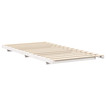 Bed Frame White 80 x 220 cm Solid Pine Wood