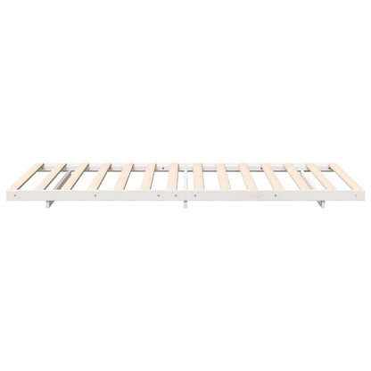 Bed Frame White 80 x 220 cm Solid Pine Wood